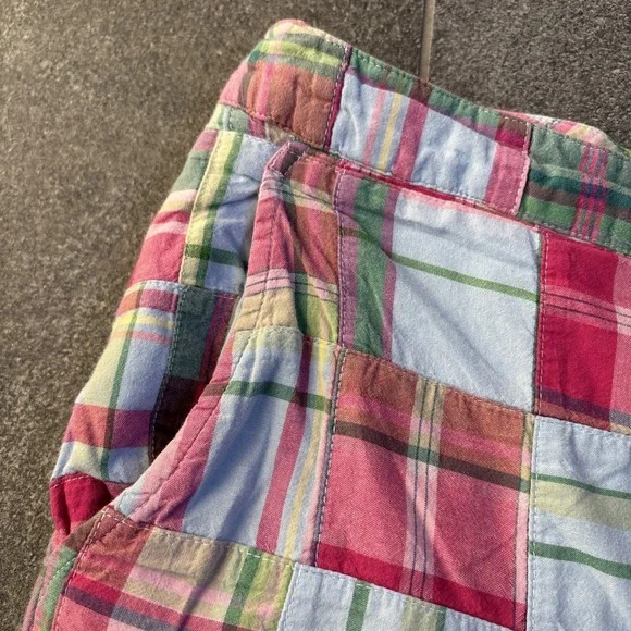 Brooks Brothers 346 Madras Patchwork Lightweight Shorts Women 12 Plaid Preppy - Picture 5 of 12